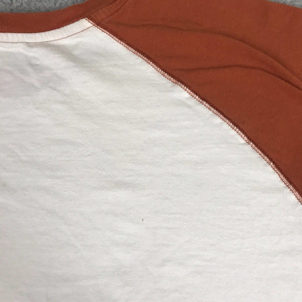 Beverly Hills Polo Club T Shirt Men XL White Orange Big Pony Raglan Long Sleeve - Picture 10 of 14